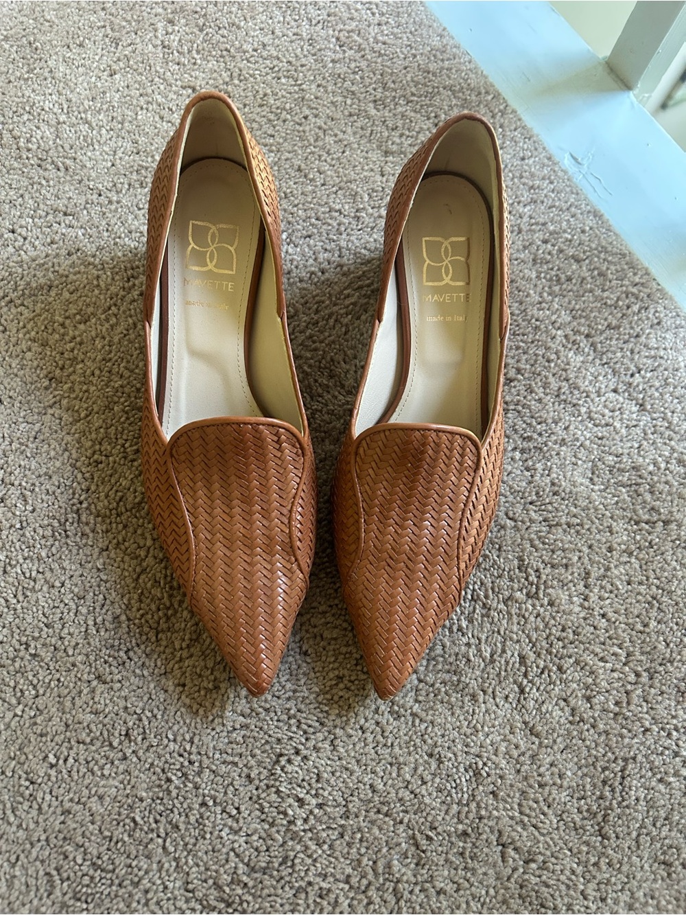Women’s Woven Pointed Toe Loafer - Brown